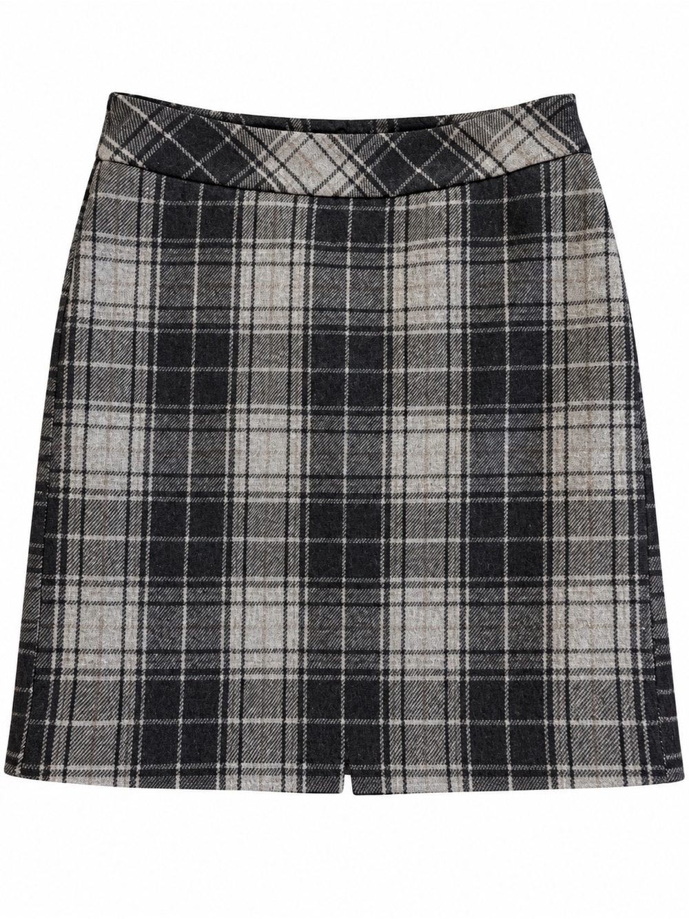 Eddie Bauer Gray Plaid A-Line Skirt wool blend size 8